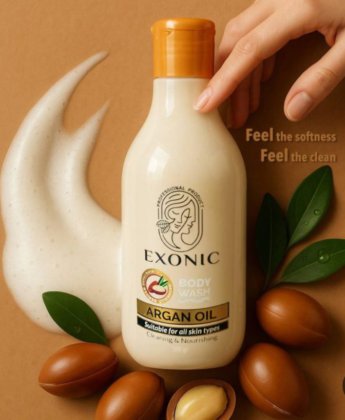 شامپو بدن کرمی رو غن آرگان EXONIC