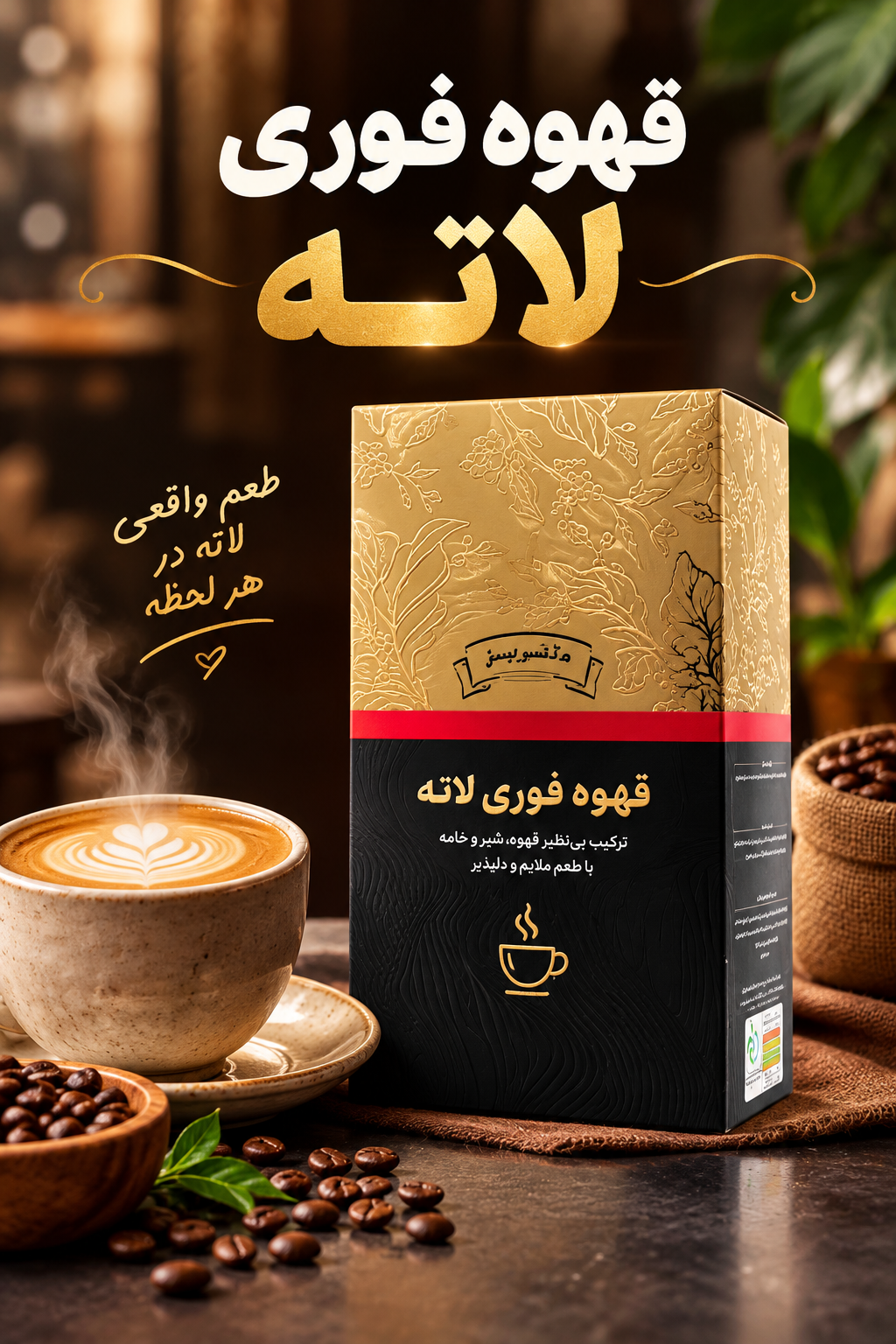 کافه لاته با قارچ گانودرما ۲۰ عددی